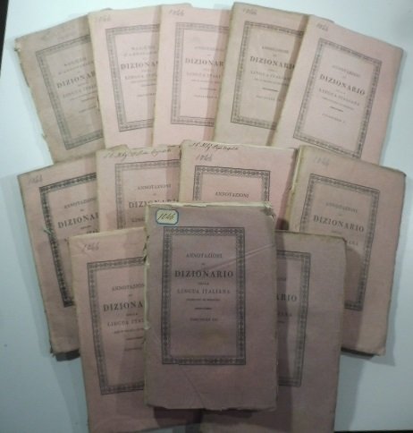 Saggio d'annotazioni al Dizionario della lingua italiana che si stampa in Bologna, 12 fascicoli