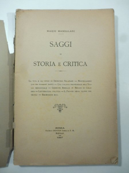 Saggi di storia e critica