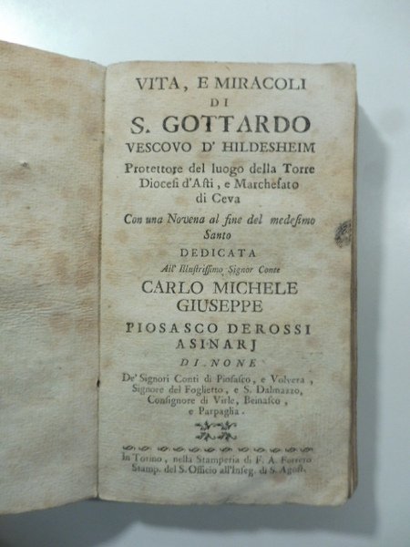 Vita e miracoli di S. Gottardo vescovo d'Hildesheim protettore del …