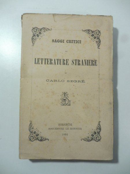 Saggi critici di letterature straniere