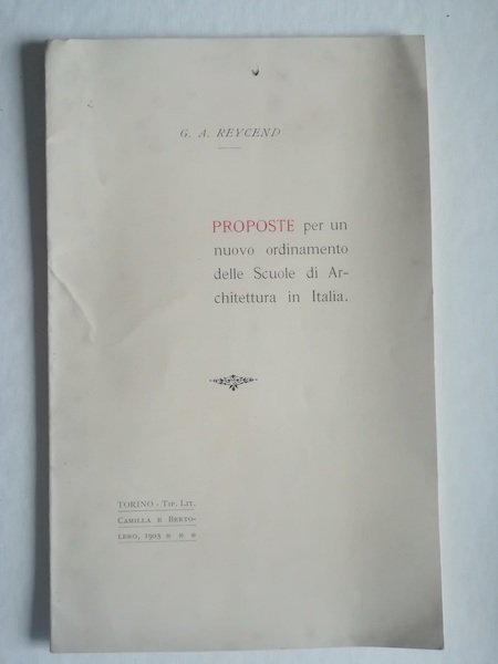 Proposte per un nuovo ordinamento delle Scuole di Architettura in …