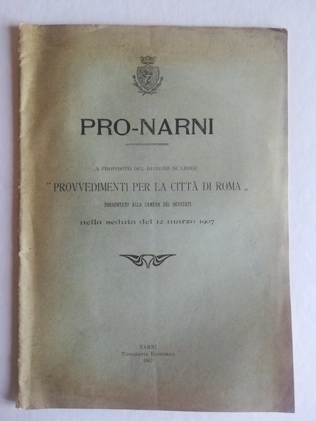 Pro-Narni. A proposito del disegno di legge Provvedimenti per la …