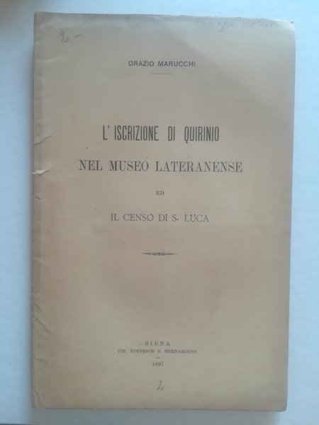 L'iscrizione di Quirinio nel Museo lateranense ed il censo di …