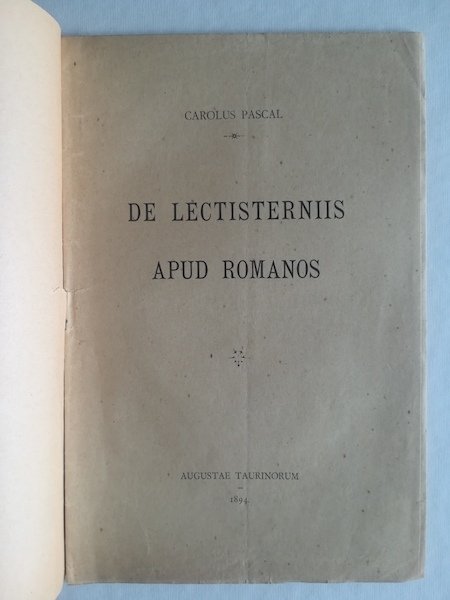 De lectisterniis apud Romanos