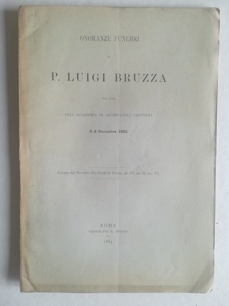 Onoranze funebri al P. Luigi Bruzza