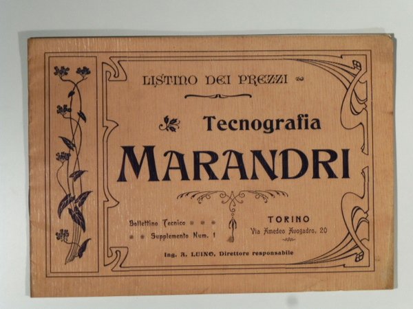 Tecnografia Marandri. Listino prezzi. Ufficio tecnico per disegni, fotografie, eliografie, …