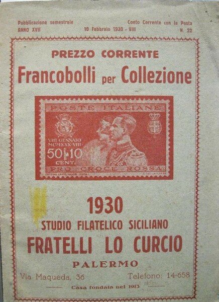 Studio filatelico siciliano Fratelli Lo Curcio, Palermo. Francobolli per collezione, …