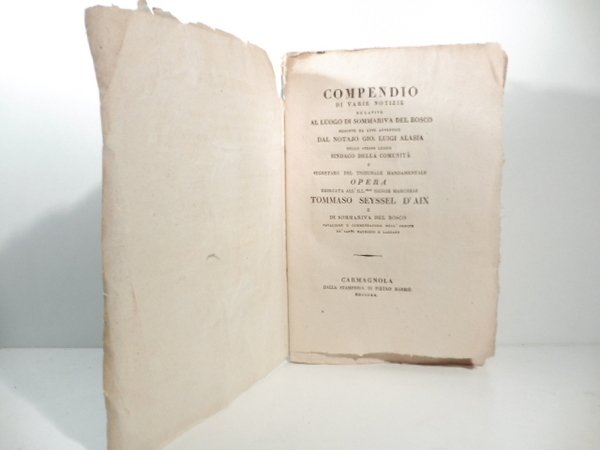 Compendio di varie notizie relative al luogo di Sommariva del …