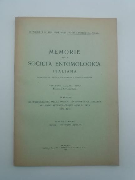 Le pubblicazioni della societa' entomologica italiana mei primi settantacinque anni …