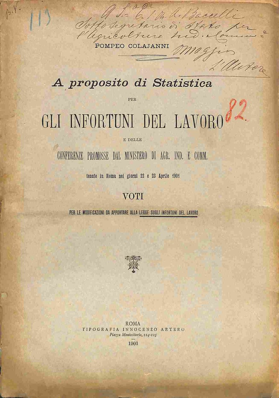 A proposito di Statistica per gli infortuni del lavoro.