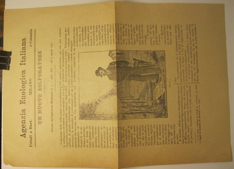 Agenzia enologica italiana. Un nuovo solforatore