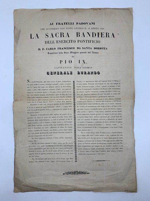 Ai fratelli padovani che accolsero con tanto giubilo il 28 …