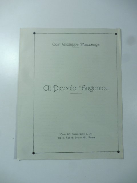 Al piccolo Eugenio