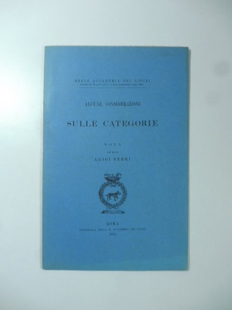 Alcune considerazioni sulle categorie. Nota