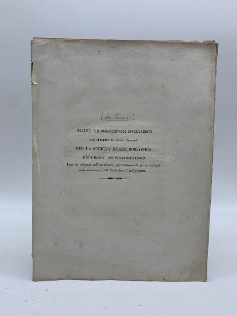 Alcune piu' rimarchevoli osservazioni sul progetto di nuovo statuto per …