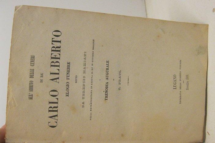 All'arrivo delle ceneri di re Carlo Alberto. Elogio funebre detto …