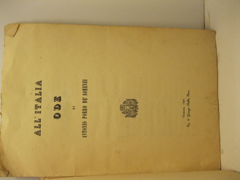 All'Italia. Ode di Antonio Porro De' Somenzi