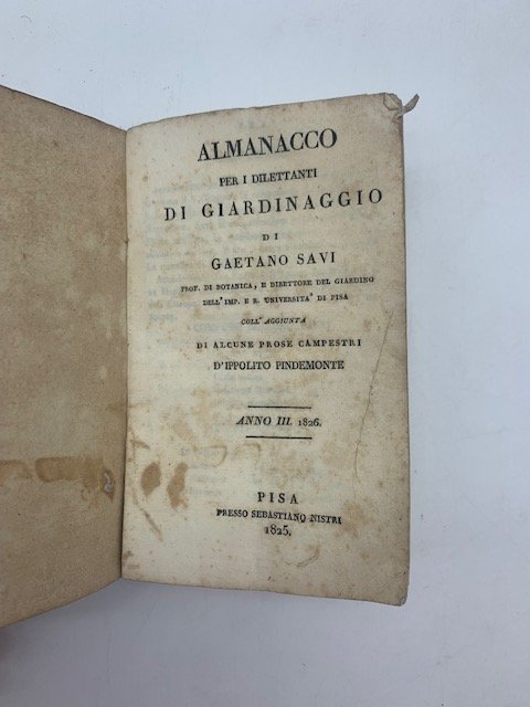 Almanacco per i dilettanti di giardinaggio.anno III, 1826