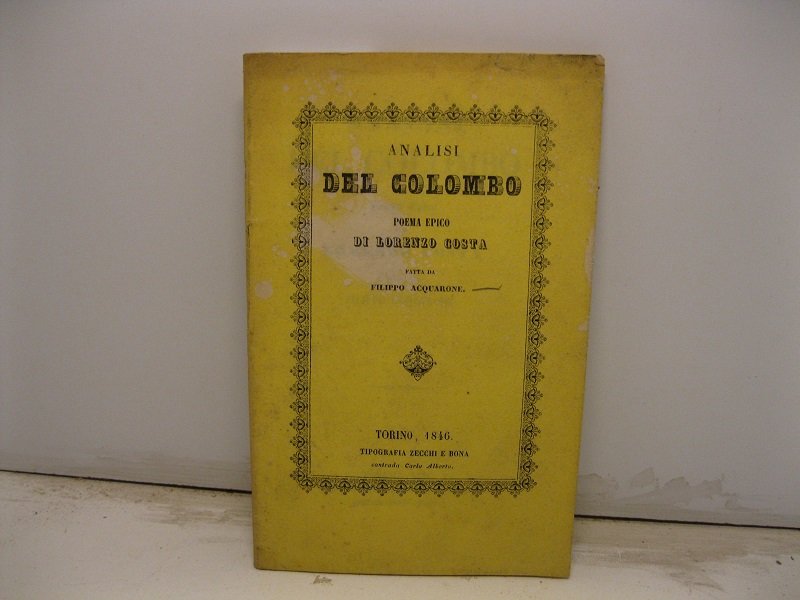 Analisi del Colombo. Poema epico di Lorenzo Costa