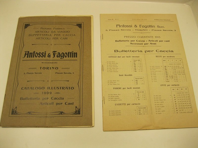 Anfossi & Fagottin successori. Torino. Catalogo illustrato 1909. Buffetteria per …