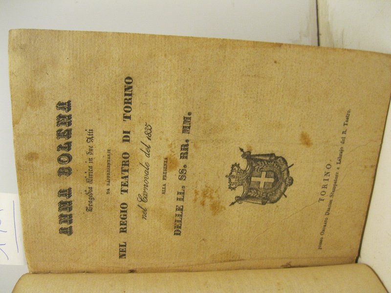 Anna Bolena. Tragedia lirica in due atti da rappresentarsi nel …