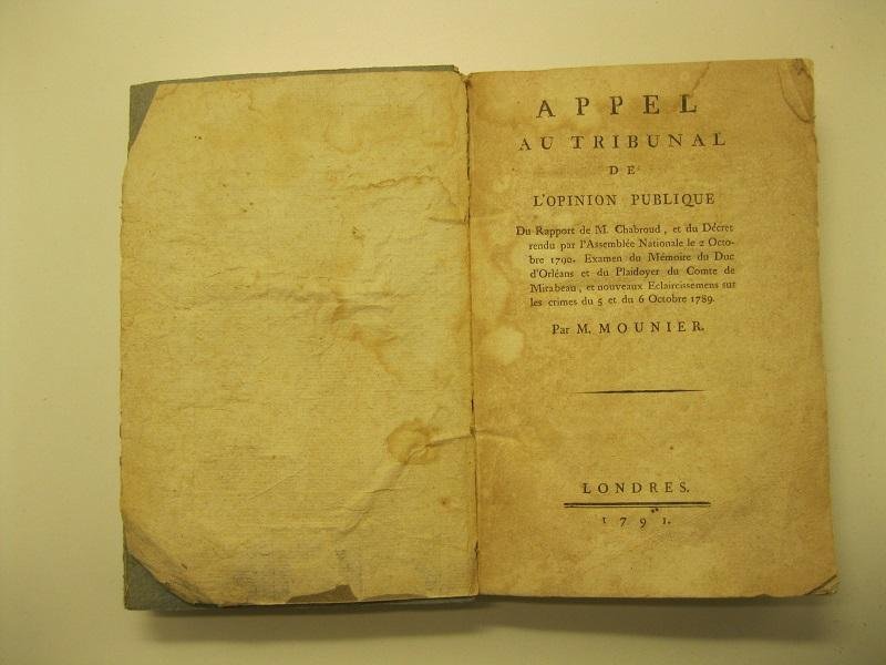 Appel au tribunal de l'opinion publique du rapport de M. …