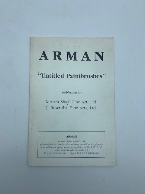 Arman. Untitled Paintbrushes (pieghevole della mostra)
