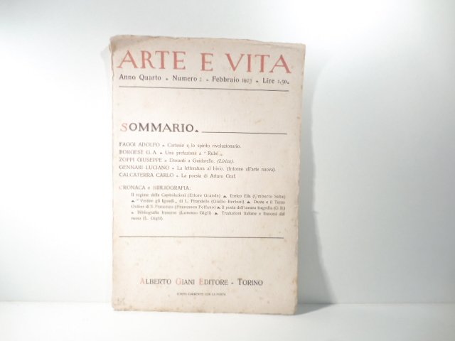 Arte e vita. Rassegna mensile di cultura, numero 2, febbraio …