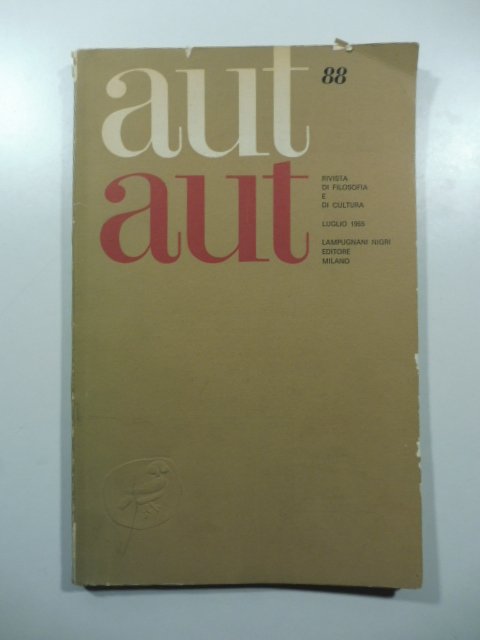 Aut aut rivista di filosofia e di cultura 88