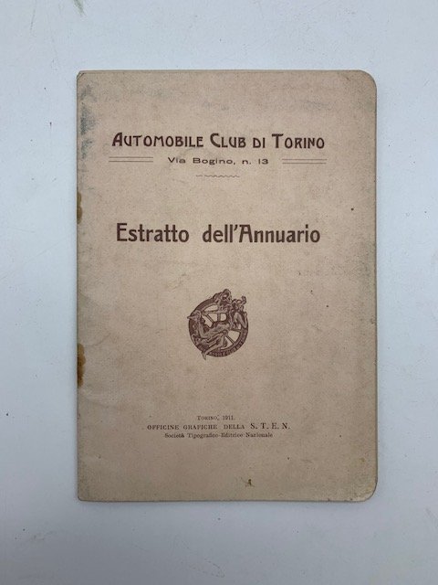 Automobile club di Torino. Estratto dell'annuario
