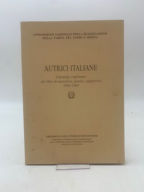 Autrici italiane. Catalogo ragionato dei libri di narrativa, poesia, saggistica … | Immagine principale