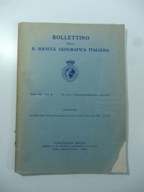 Bollettino della R. Societa' geografica italiana. Bibliografia geografica della Regione …