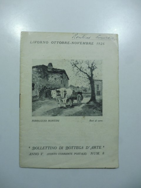Bollettino di Bottega d'Arte, Livorno, num. 8, ottobre-novembre 1926. Ferruccio …