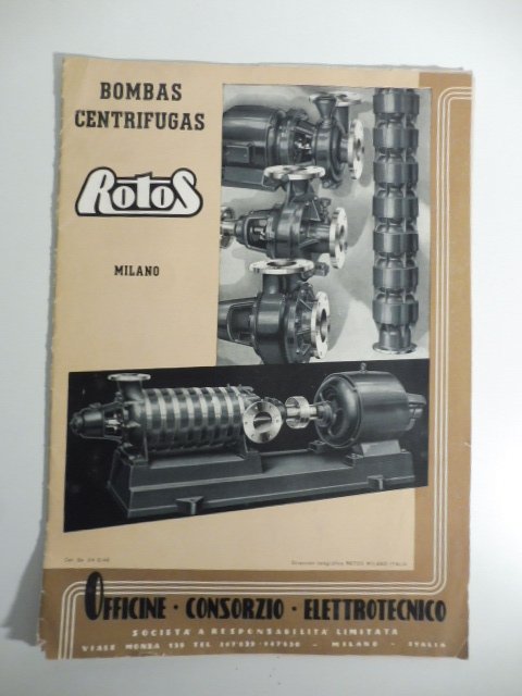 Bombas centrifugas Rotos, Milano. Officine consorzio elettrotecnico