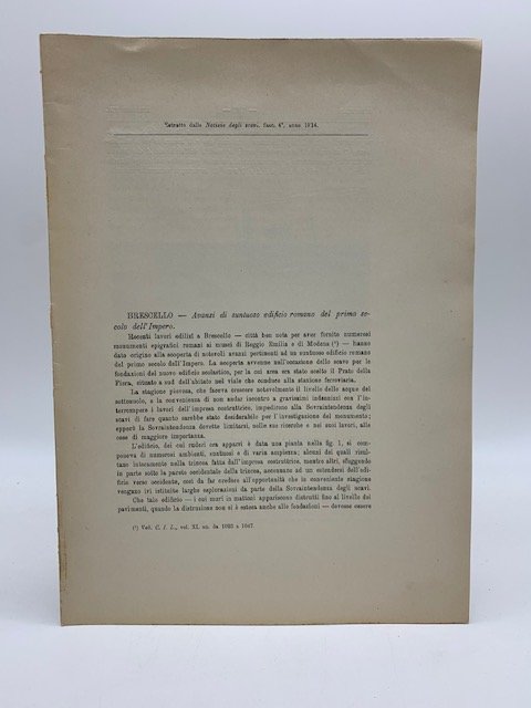 Brescello. Avanzi di suntuoso edificio romano del primo secolo dell'Impero