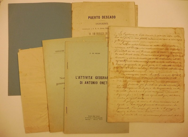Brogliaccio manoscritto contenente annotazioni autografe di Oneto su Puerto Deseado …