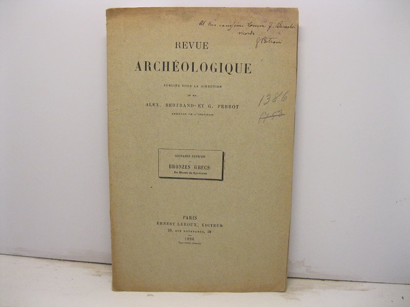 Bronzes grecs du Muse'e de Syracuse. Revue arche'ologique publie'e sous …