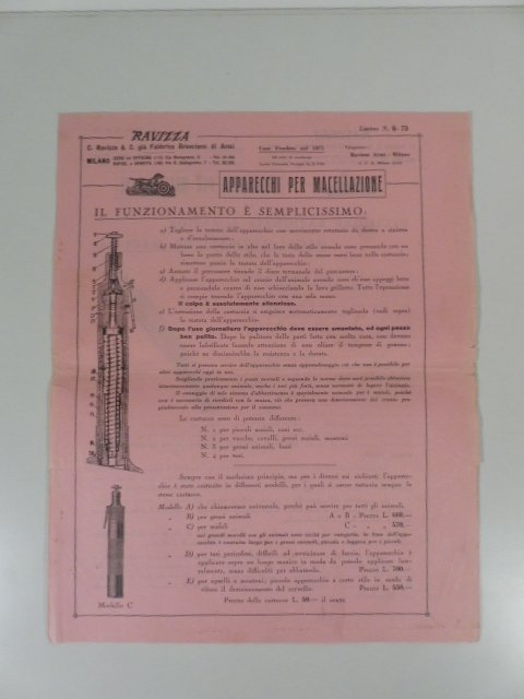 C. Ravizza & C. gia' fabbrica bresciana di armi. Apparecchi …