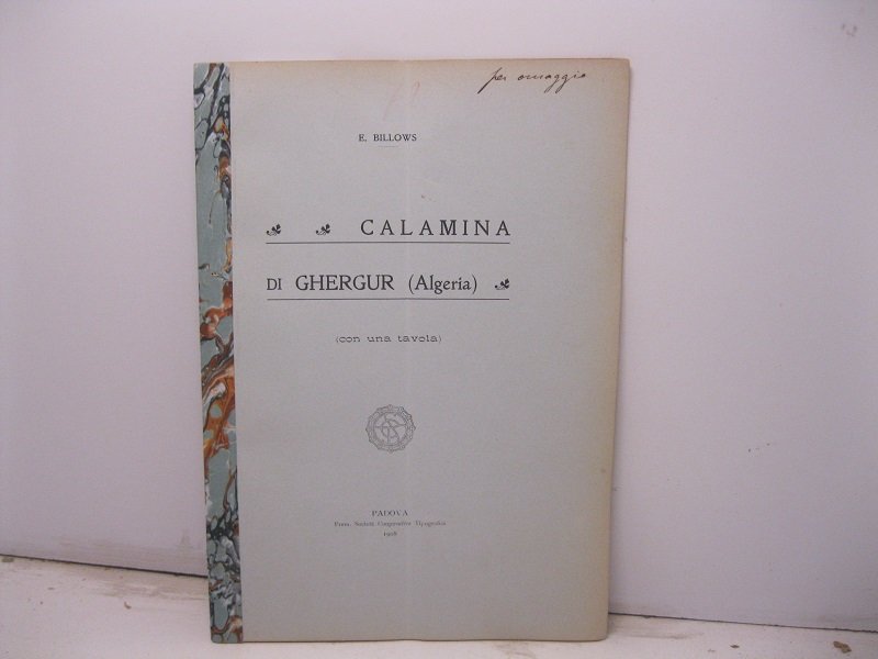 Calamina di Ghergur (Algeria) con una tavola