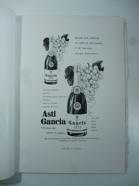 Campagna pubblicitaria Asti Gancia 15 ottobre-31 dicembre 1954. Campagna pubblicitaria …