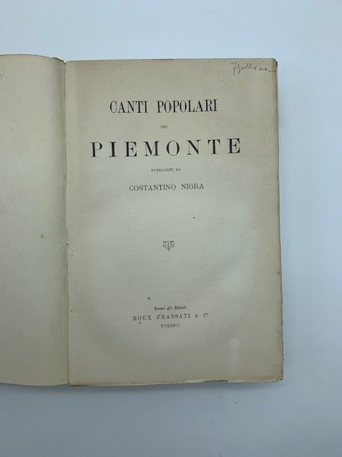 Canti popolari del Piemonte pubblicati.