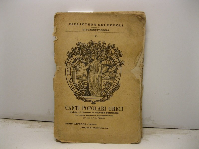 Canti popolari greci tradotti ed illustrati da Niccolo' Tommaseo con …