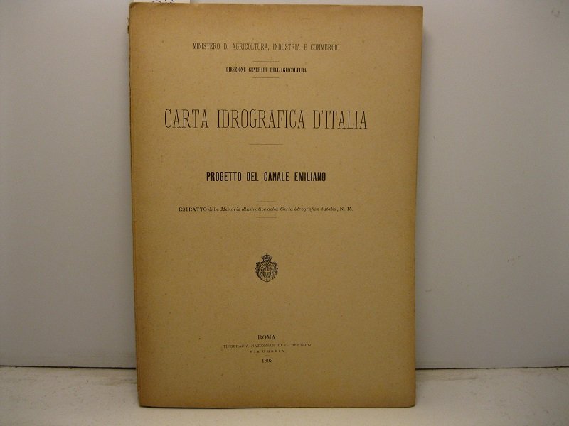 Carta idrografica d'Italia. Progetto del canale emiliano. Estratto dalle Memorie …