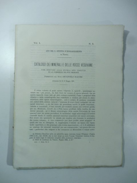 Catalogo di minerali e delle rocce vesuviane per servire alla …