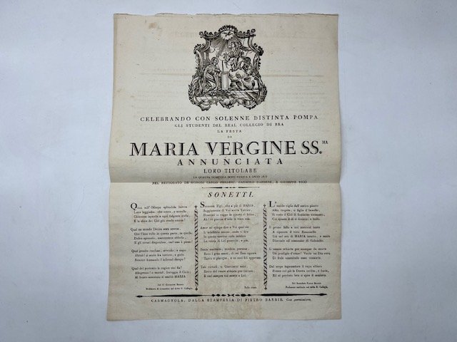 Celebrando con solenne distinta pompa gli studenti del Real Collegio …