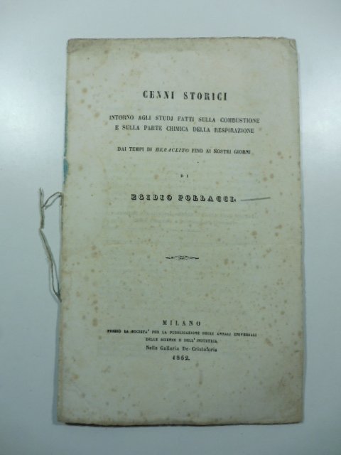 Cenni storici intorno agli studj fatti sulla combustione e sulla …