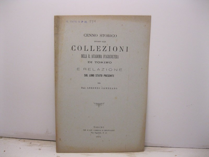 Cenno storico intorno alle collezioni della R. Accademia d'Agricoltura di …