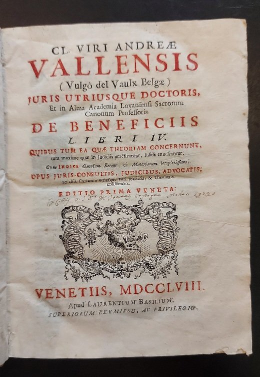 Cl. viri Andreae Vallensis. De beneficiis libri IV. Quibus tum …