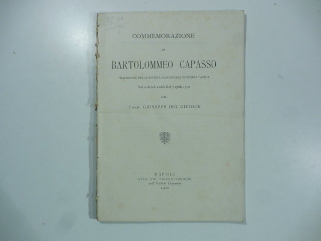 Commemorazione di Bartolommeo Capasso