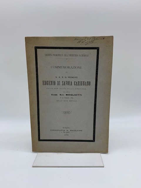 Commemorazione di S.A.R. il Principe di Savoia Carignano fatta per …